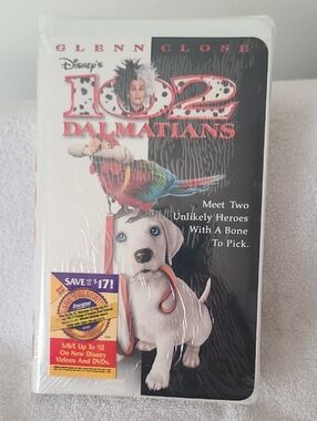 Disney 102 Dalmatians White Puppy Toy with Colorful Parrot Artwork